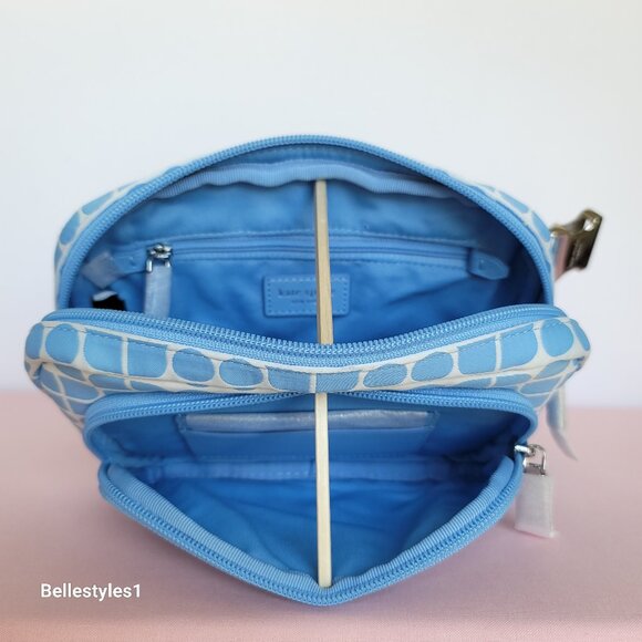 KATE SPADE Belt Bag Noel Jacquarded Printed Fabric Bag- Astral Blue color ⭐ - Picture 13 of 16